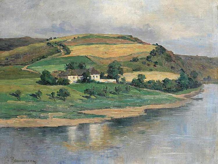Zdenka Braunerova A bend of a River Norge oil painting art